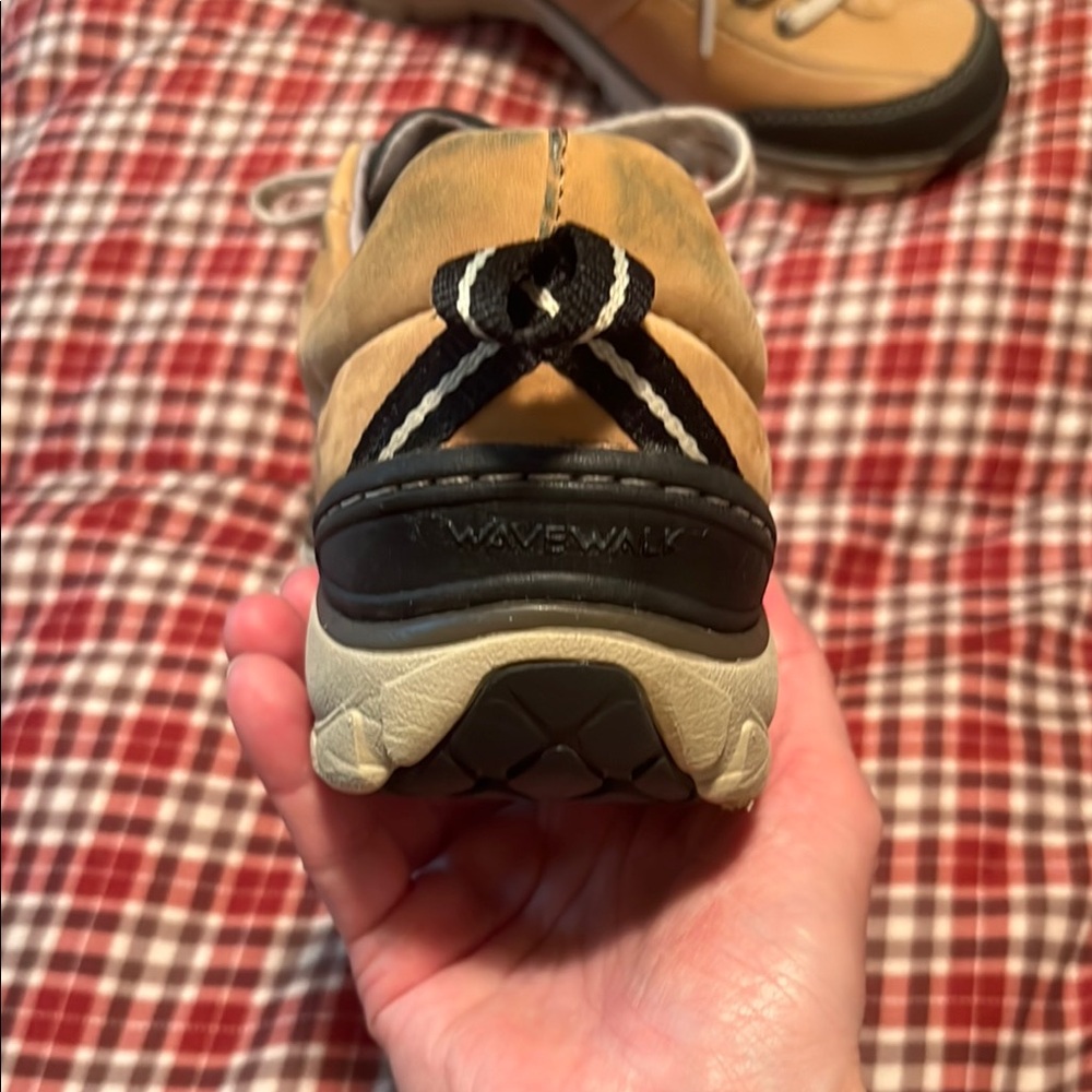 Clarks Tan and Black Athletic Shoes with Durable Rubber Soles - Picture 5 of 10